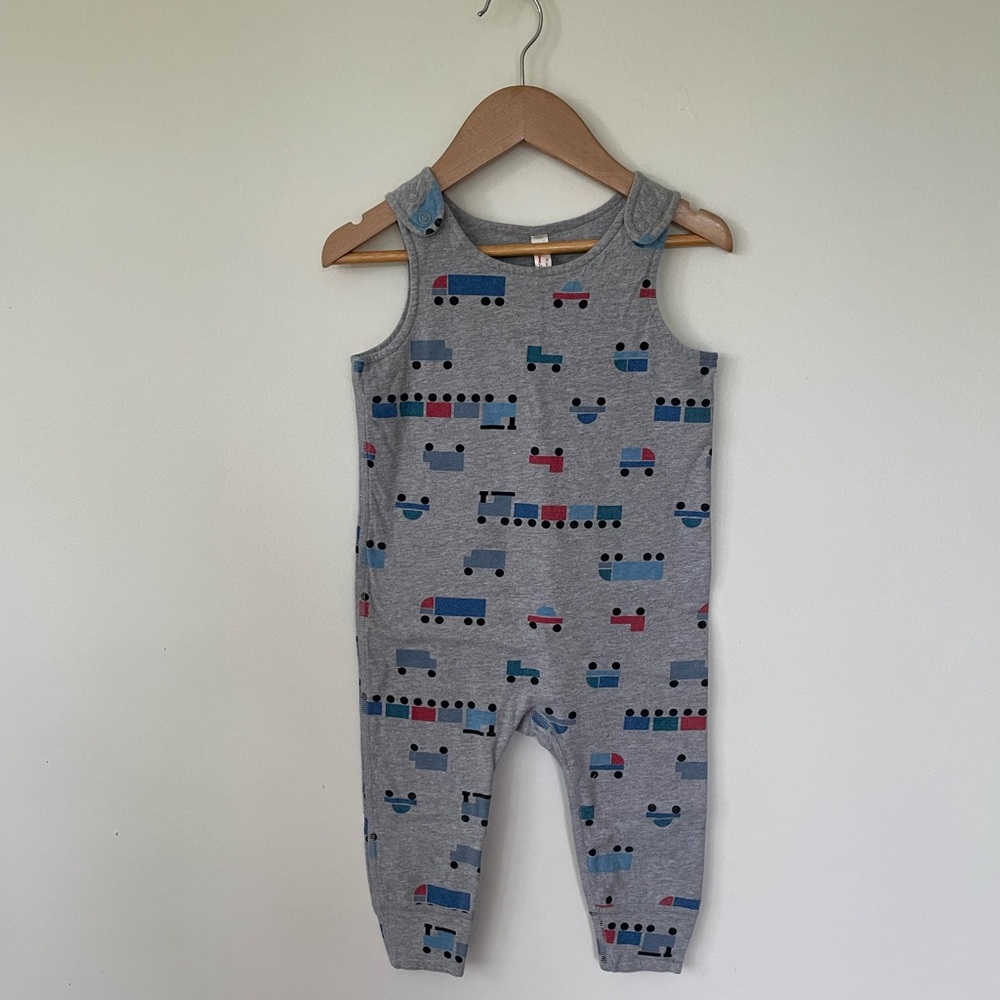 Hanna Andersson Romper with Blue & Red Truck Print
